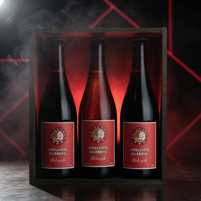 Jule Gaveæske i træ m. 3 x 75 cl. øl // Black Week